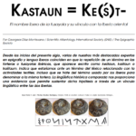 Kastaun Kastaum Kasta- Kest- 'tortera', 'fusayola'
