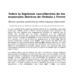 Sobre la hipótesis vascoiberista de los numerales ibéricos de Orduña y Ferrer