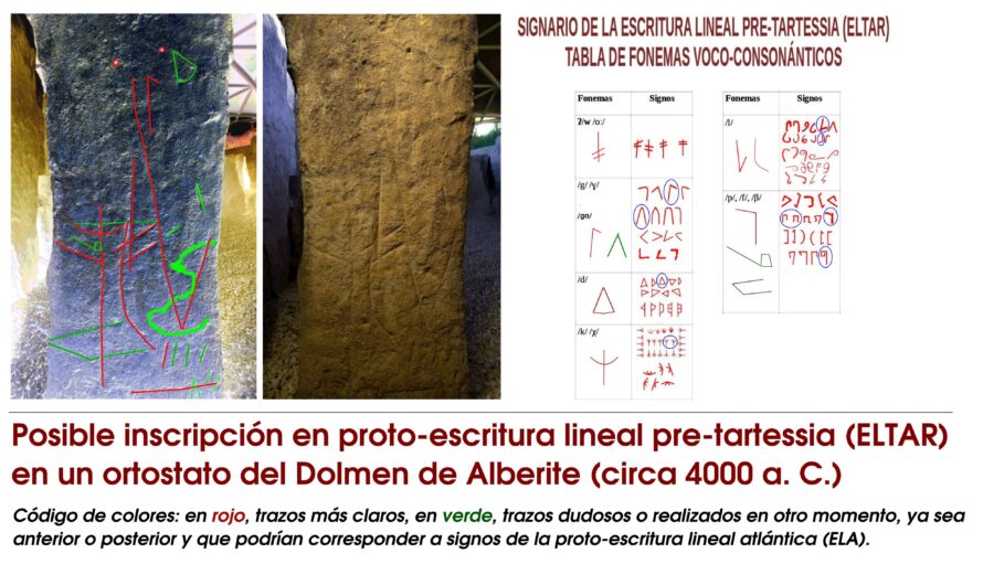 Reveladora evidencia epigráfica en el Dolmen de Alberite (Cádiz) que podría tener entre 6000 y 5000 años.
