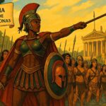 Mýrina, la "Guerrera Guepardo", reina de las Amazonas libias.